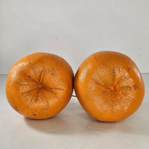 Natalie Silitch Folk Art Pumpkin Rustic Wooden Stem Crackle Canvas Set Of 3 - Picture 12 of 12